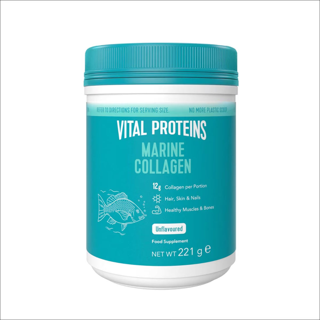 Collagen | Marine Collagen (Unflavored) 12g Collagen Peptides Per Serving - UK - Wild Caught - For Skin, Hair, Nail + Joint Support - Gluten Free, Dairy Free & Paleo Friendly - Vital Proteins - 221gm