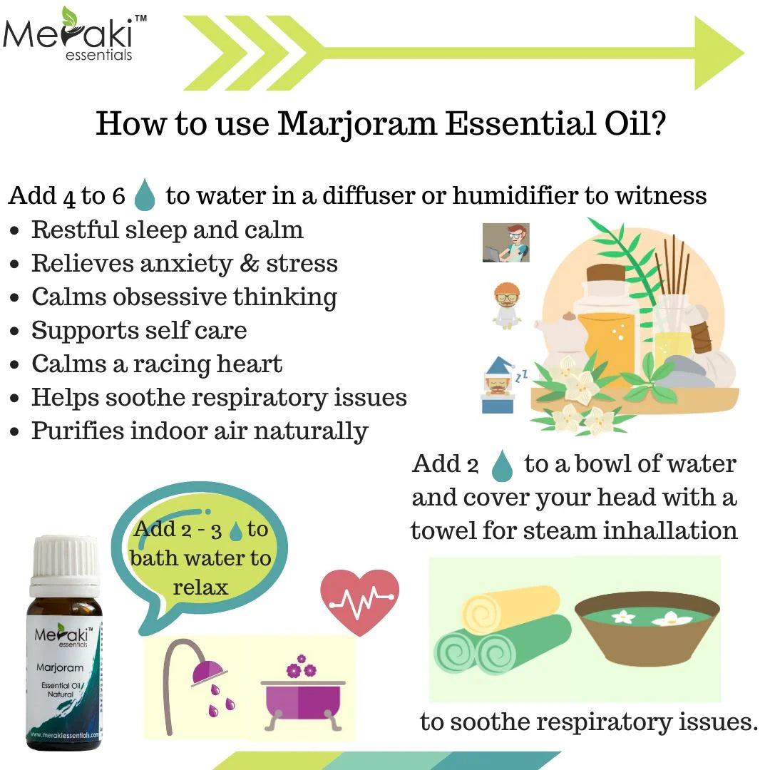 Marjoram Essential Oil (Origanum Majorana) - Natural - Indian - Meraki Essentials – 10ml