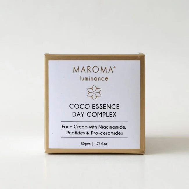 Face Cream | Coco Essence Day Complex Face Cream (with Niacinamide, Peptides &amp; Pro-Ceramides) - 100% Natural, Vegan - Cruelty Free, Palm Oil Free, No Parabens &amp; No Synthetic Fragrances - Maroma - 50gm