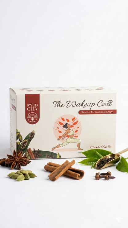 Tea | Masala Chai Tea (The Wakeup Call)- Blend For Instant Energy , Fresh Aroma - No Side Effects-No Artificial Coloring- No Added Preservatives - Syuo Cha - 40gm (20 Bags)
