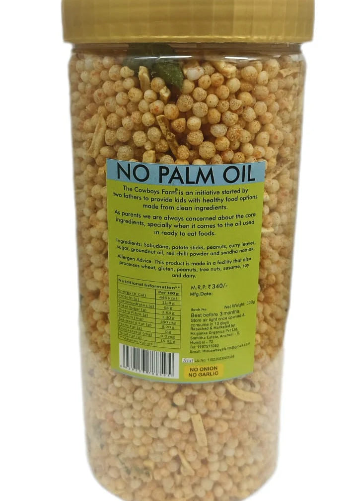 Masala Sabudana Crunch - Upwas (Fasting) Special Snacks - Navratri Special Snacks -  No Onion, No Garlic-No Palm Oil, No Msg &amp; Preservatives Free – The Cow Boys Farm - 330gm