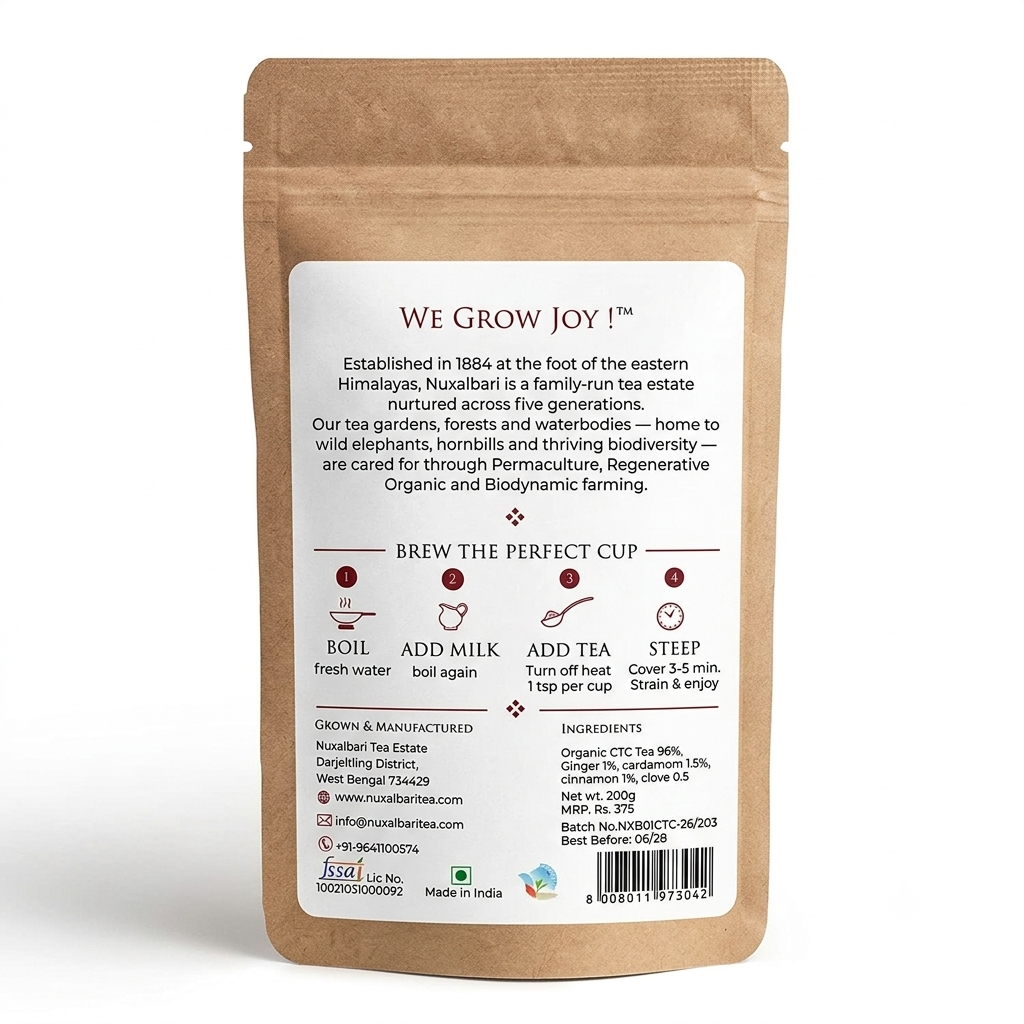 Tea | Masala  Chai - USDA Organic - Nuxalbari - 200gm