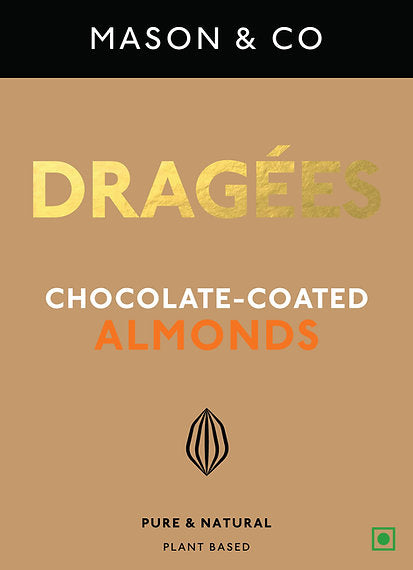 Chocolate | Chocolate Coated Almond Dragées - Pure &amp; Natural - Plant Based - No Additives - Mason &amp; Co - 150gm