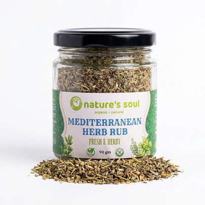 Spices |Mediterranean Herb Rub (Fresh &amp; Herby)- Vegan, Gluten Free - Seasoning- Organic Ingredients, No Refined Used, No Emulsifiers &amp; Stabilisers &amp; No Artificial Ingredients - Nature&