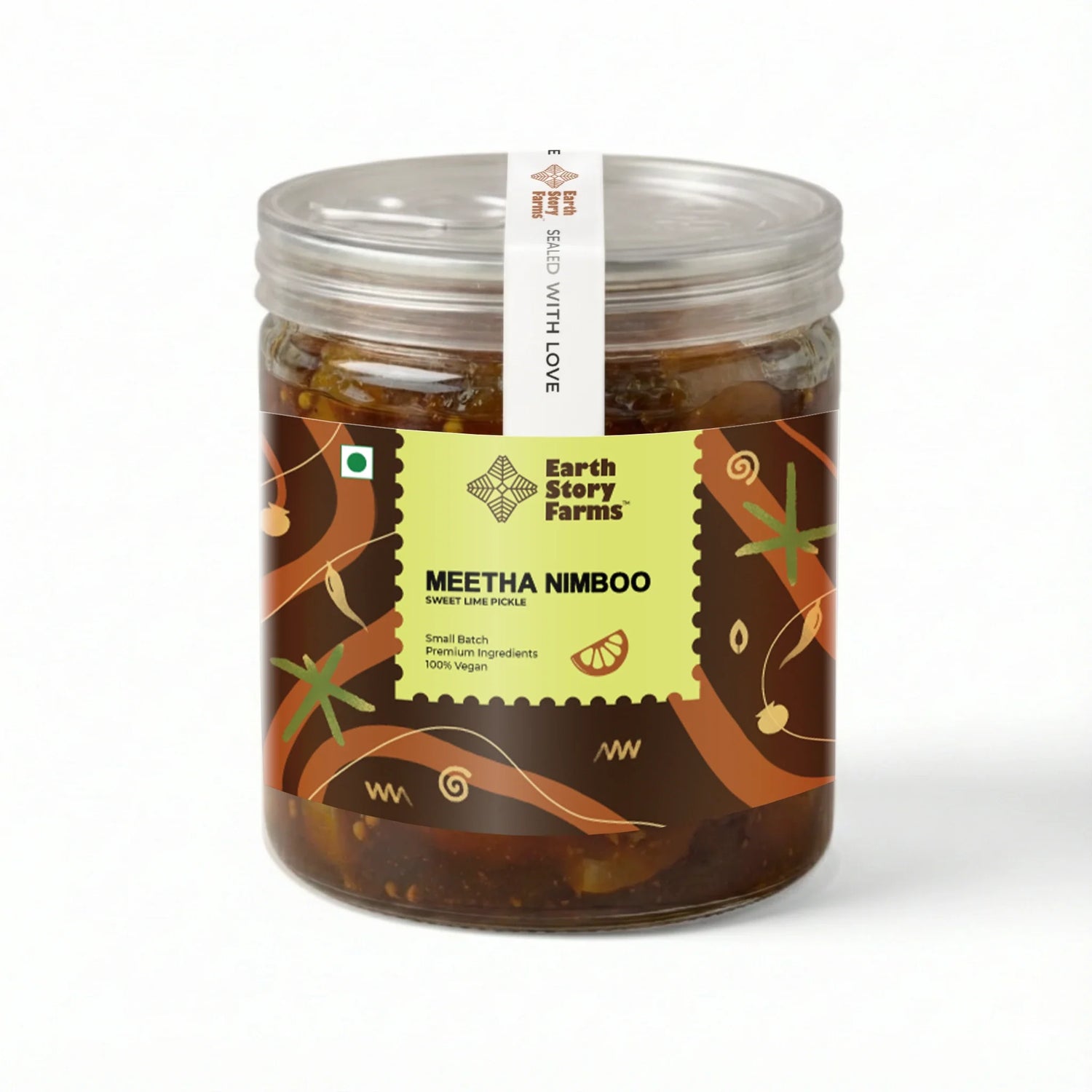 Sweet Pickle | Meetha Nimboo (Sweet Lime Pickle) - 100% Vegan - Preservative-Free - Earth Story Farms- 200gm