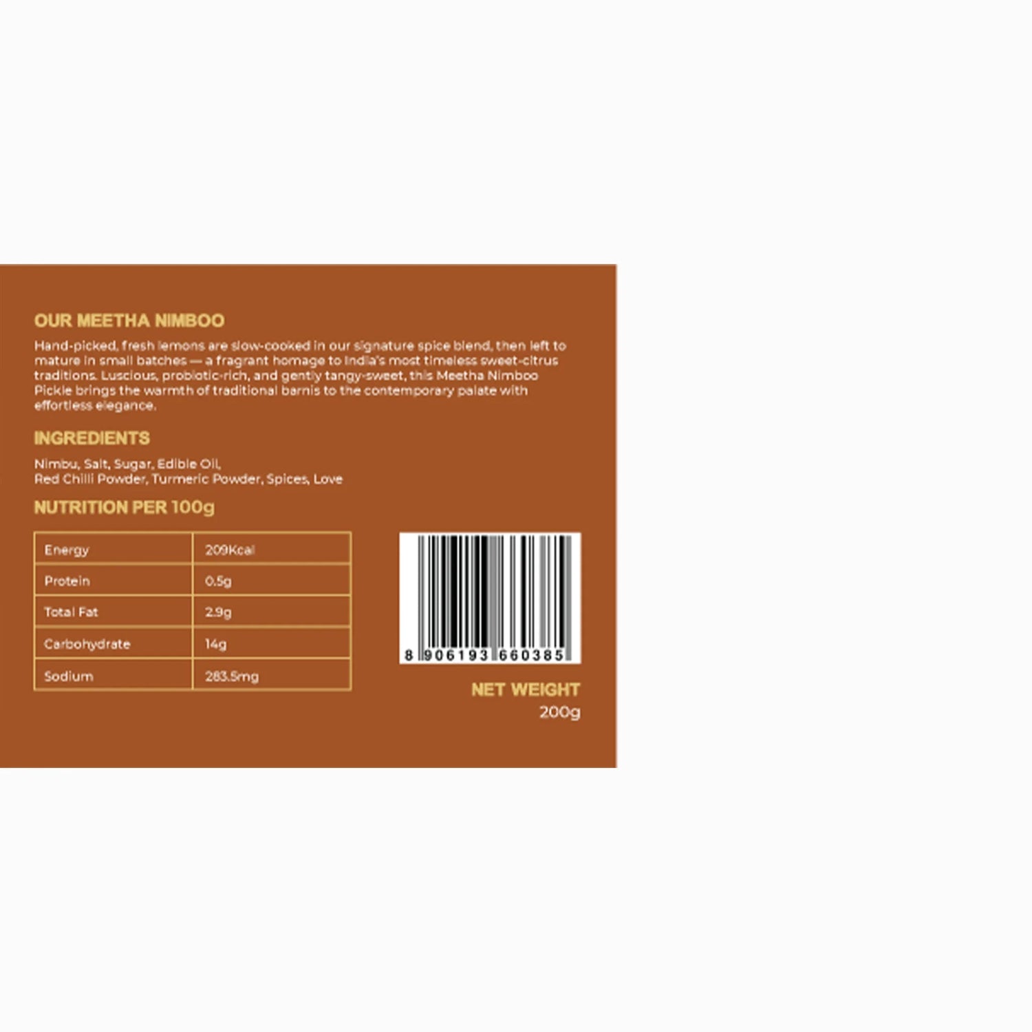 Sweet Pickle | Meetha Nimboo (Sweet Lime Pickle) - 100% Vegan - Preservative-Free - Earth Story Farms- 200gm