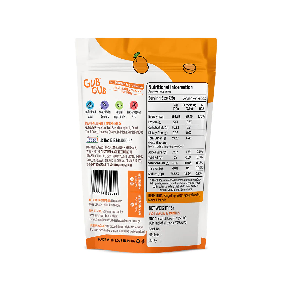 Melts | (Mango Melts) – 12+ Months – Freeze Dried Fruit Snack - All Natural Ingredients – No Added Preservatives &amp; No Refined Sugar – GUB GUB – Pack Of 1