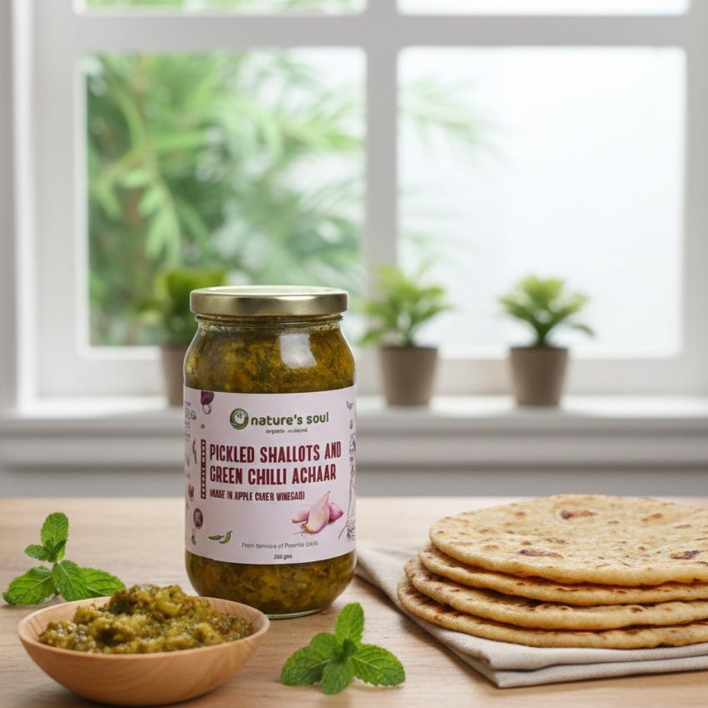 Pickled Shallots And Green Chilli Achaar-Nature&