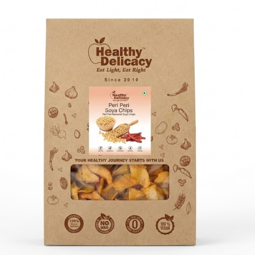 Soya Chips-Peri Peri Soya Chips-Gluten Free- Zero Cholesterol- No Trans Fat - No Preservative-Baked-Healthy Delicacy-210gm
