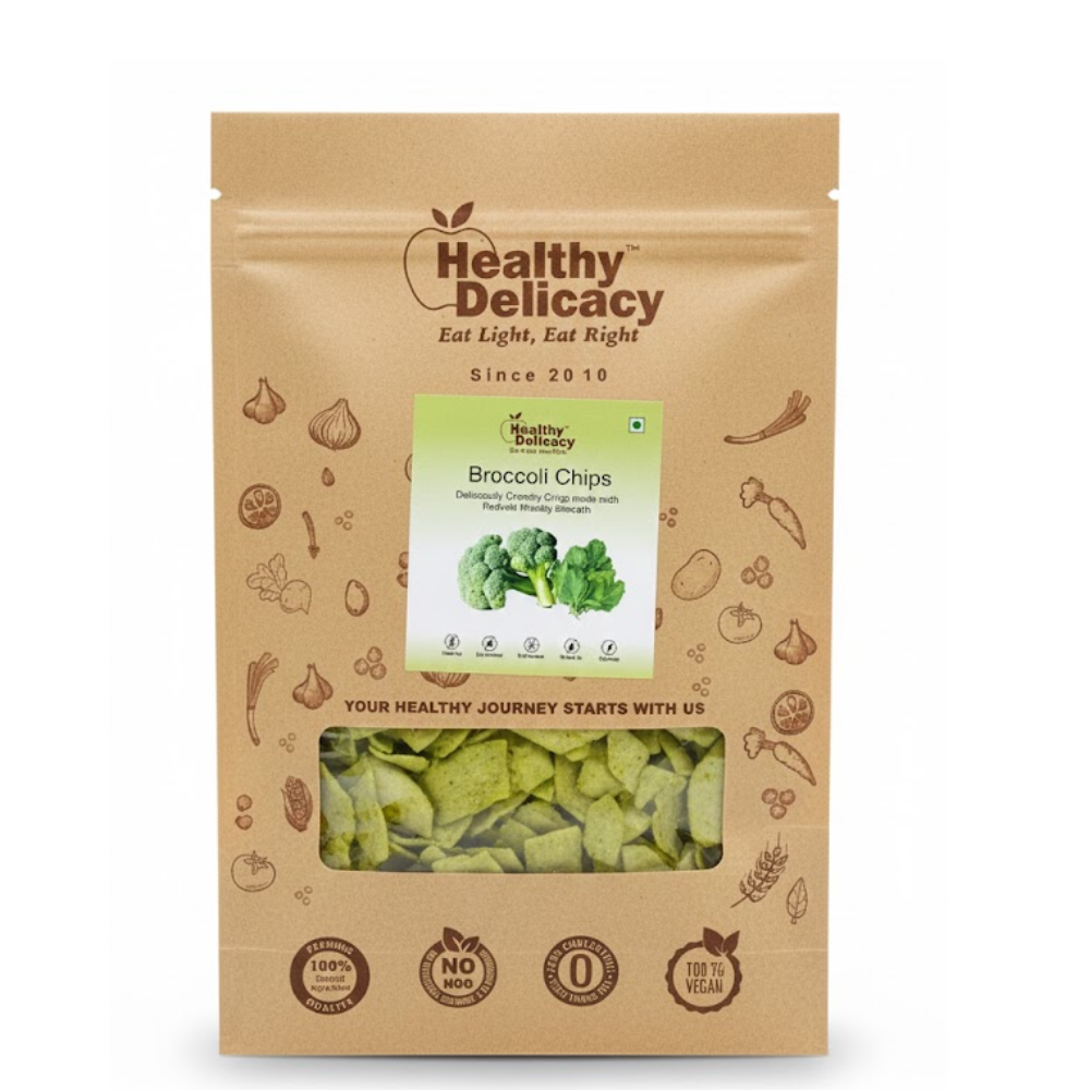 Chips | Broccoli Chips - Vegan, NON GMO - Baked-Healthy Delicacy-210gm
