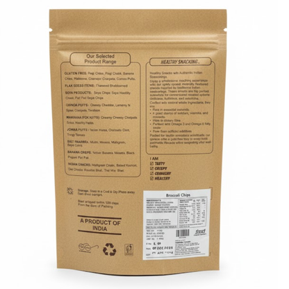 Chips | Broccoli Chips - Vegan, NON GMO - Baked-Healthy Delicacy-210gm