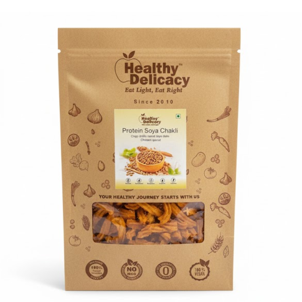 Protein Soya Chakli- Gluten Free-Zero Cholesterol-No Preservative-No Trans Fat- High Energy -100% Vegan-Baked-Healthy Delicacy-210gm