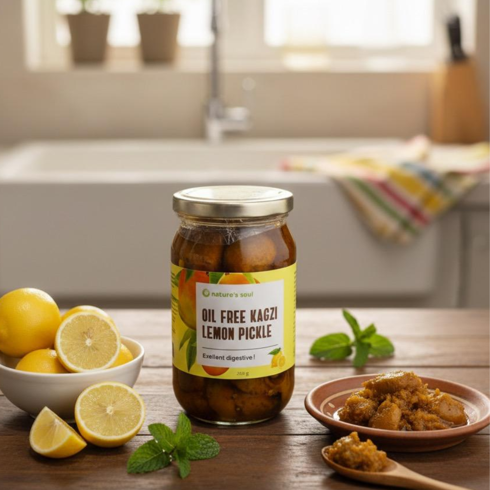 Lemon Pickle | Oil Free Kagzi Lemon Pickle - Excellent digestive - Nature&