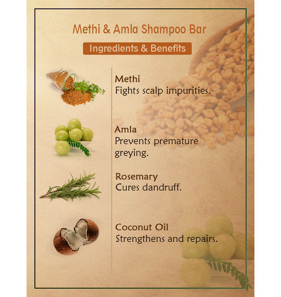 Shampoo Bar | Methi &amp; Amla Shampoo Bar – Ancient living - 100gm