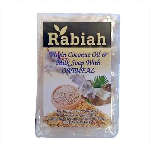 Coconut Milk &amp;amp; Oatmeal Scrub Soap - Rabiah - 100gm