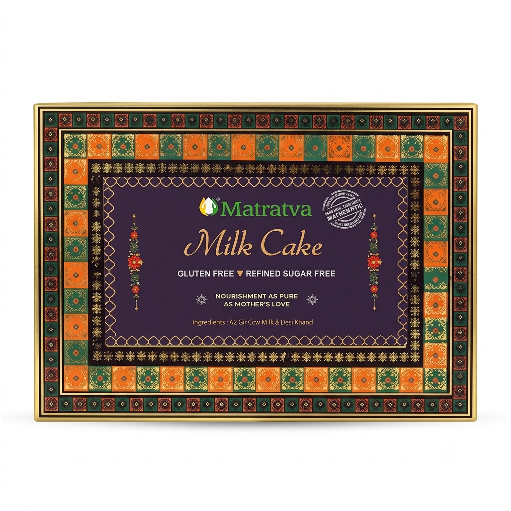 Milk Cake - Gluten Free - Made From 100% Natural Ingredients - No Preservatives & Refined Sugar Free -Matratva- 500gm