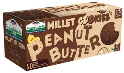 Millet Cookies | Peanut Butter - Gluten Free, No Added Sugar, Maida, Hydrogenated Fat &amp; No Added Artificial Flavors - Tummy Friendly – 75gm