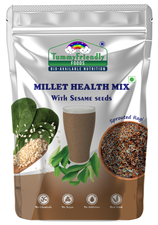 Millet Health Mix | (With Sesame Seeds) - For Baby Food - USDA Organic - No Chemical, Additives & No Sugar - Tummy Friendly Foods - 100gm