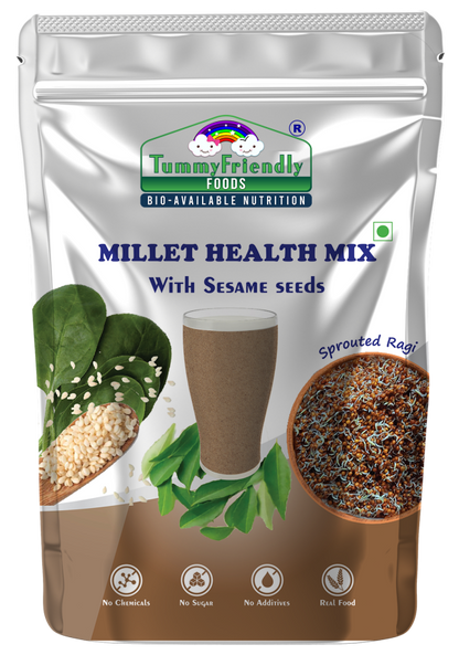 Millet Health Mix | (With Sesame Seeds) - For Baby Food - USDA Organic - No Chemical, Additives &amp; No Sugar - Tummy Friendly Foods - 100gm