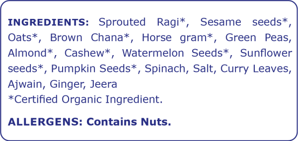 Millet Health Mix | (With Sesame Seeds) - For Baby Food - USDA Organic - No Chemical, Additives &amp; No Sugar - Tummy Friendly Foods - 100gm