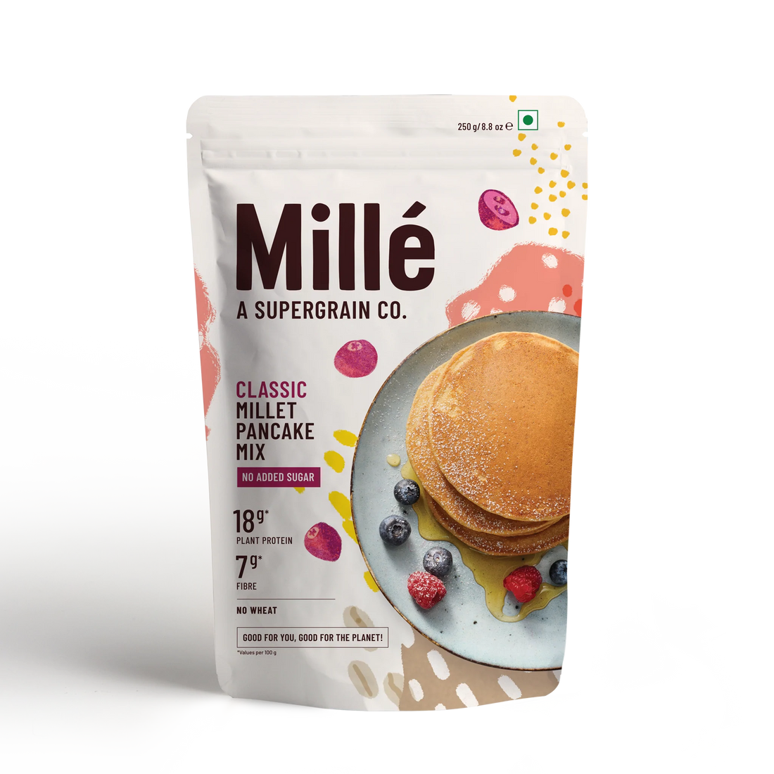 Millet Pancake Mix | Classic -Gluten Free, No Atta, No Maida & No Refined Sugar - Mille&