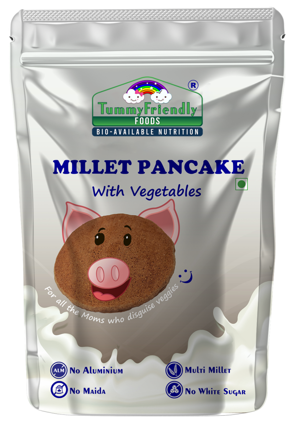 Millet Pancake | (With Vegetables) - For Baby Food - USDA Organic - No Aluminum, No Maida &amp;amp; No White Sugar - Tummy Friendly Foods - 150gm