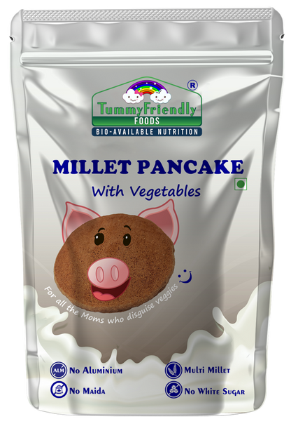Millet Pancake | (With Vegetables) - For Baby Food - USDA Organic - No Aluminum, No Maida &amp;amp; No White Sugar - Tummy Friendly Foods - 150gm