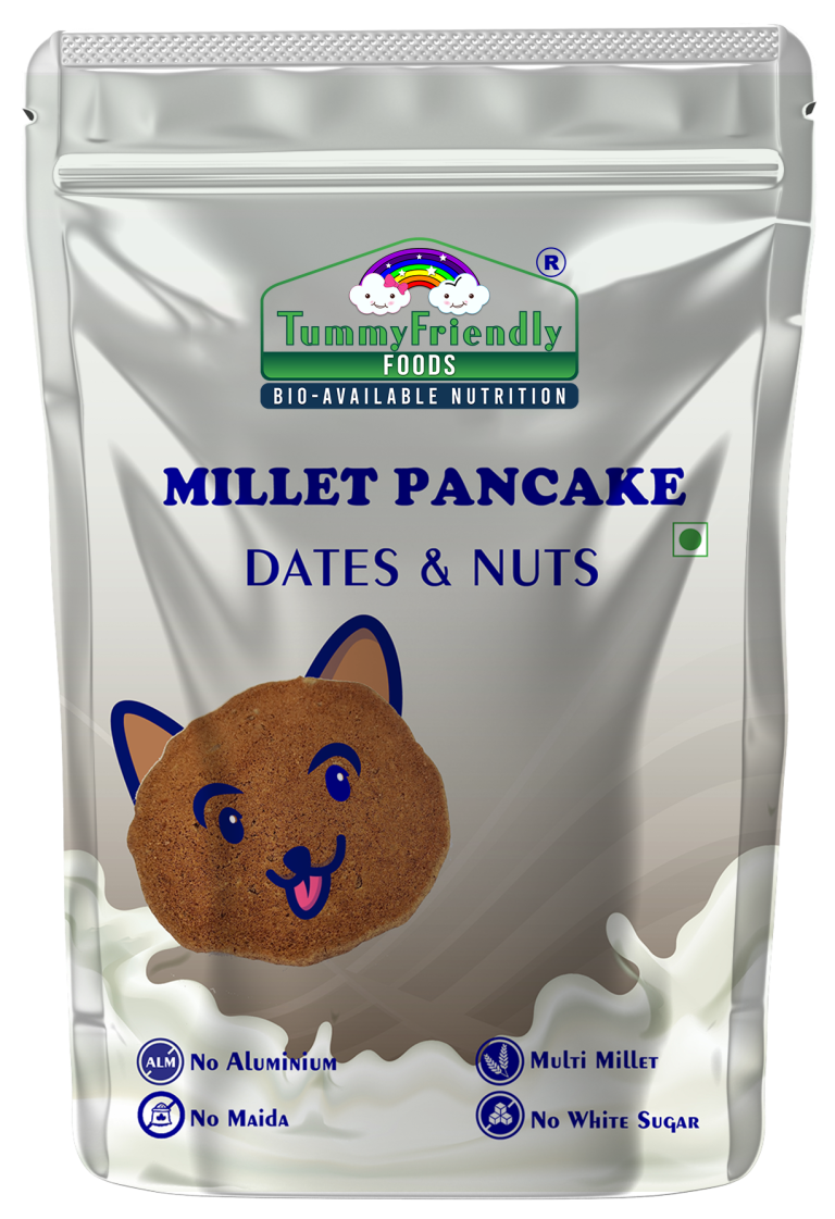 Millet Pancake | (Dates And Nuts) - Aluminium Free, No Maida, &amp;amp; No Added White Sugar - Tummy Friendly - 150gm