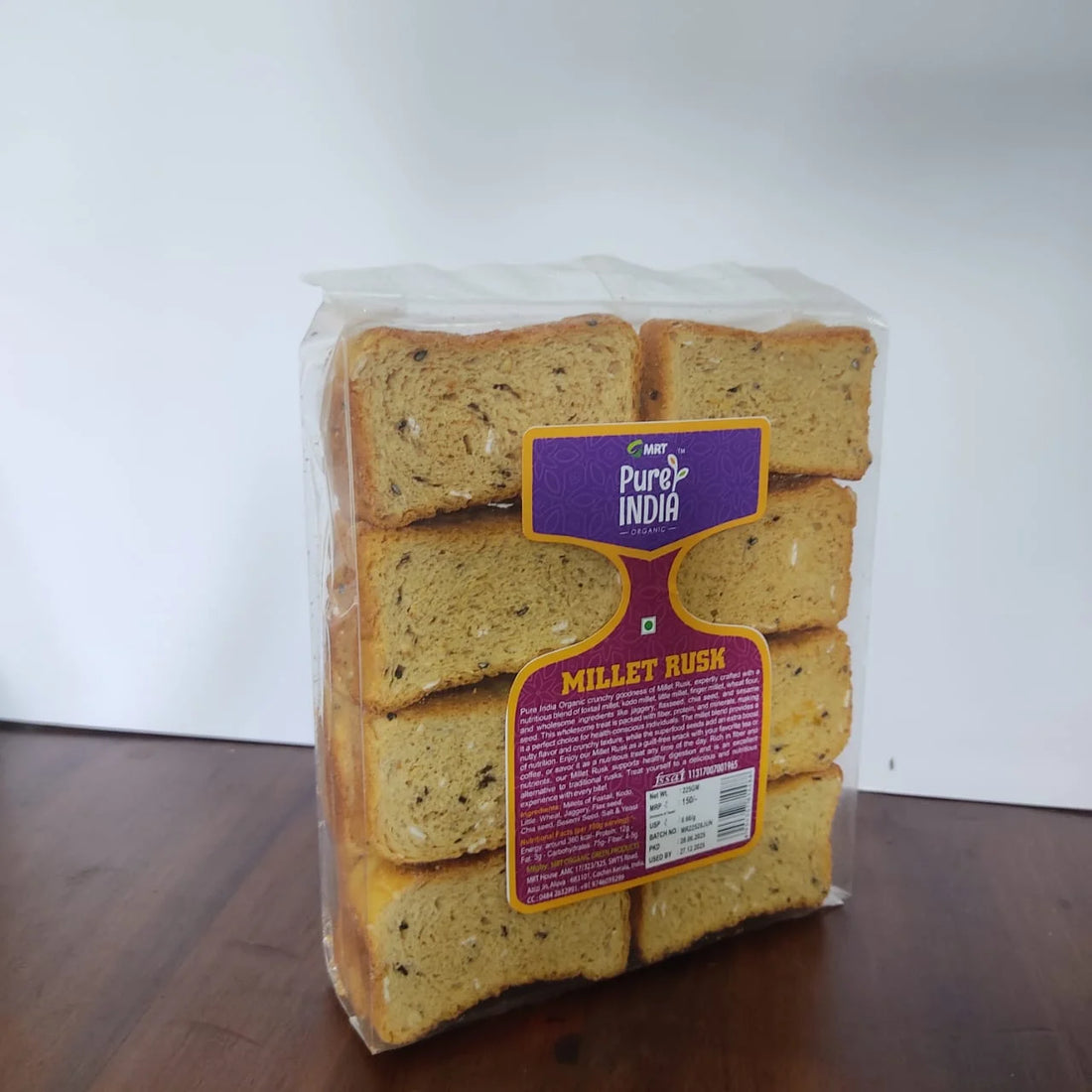 Rusk | Millet Rusk - Nutrient Rich - Digestive Health , Diabetic Friendly ,Benefits of Millets - Low GI , GMO Free – No Added Preservatives - MRT Organics – 225gm
