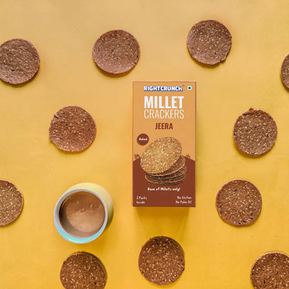 Millet Cracker – Jeera – 100% Millet Based Snack – Baked – Gluten Free – Right Crunch – 100gm