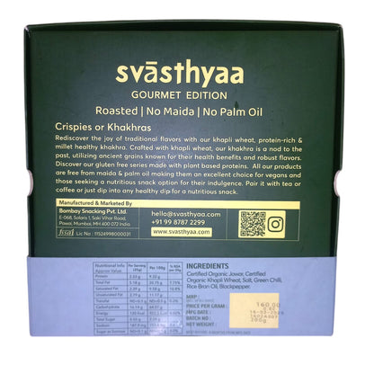 Millet Khakhra | Millet Jowar Khakhra – Roasted – Vegan, Jain Friendly, No Maida &amp; Low Gi – Svasthyaa – 200gm