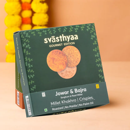 Millet Khakhra | Jowar And Bajra Khakhra – Roasted – Vegan, Jain Friendly, No Maida &amp; Low Gi – Svasthyaa – 200gm