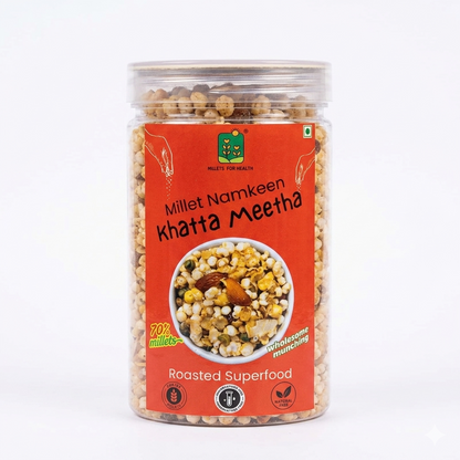 Namkeen | Millet Namkeen (Khatta Meetha) - 70% Millet - Roasted Superfood - Gluten Free &amp; No Added Preservatives - Millet For Health - 150gm