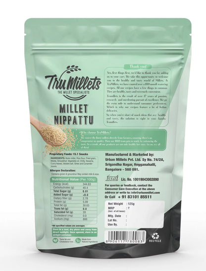 Nippat | Millet Nippat - High In Protein, Calcium &amp; Iron - TruMillets - 125gm