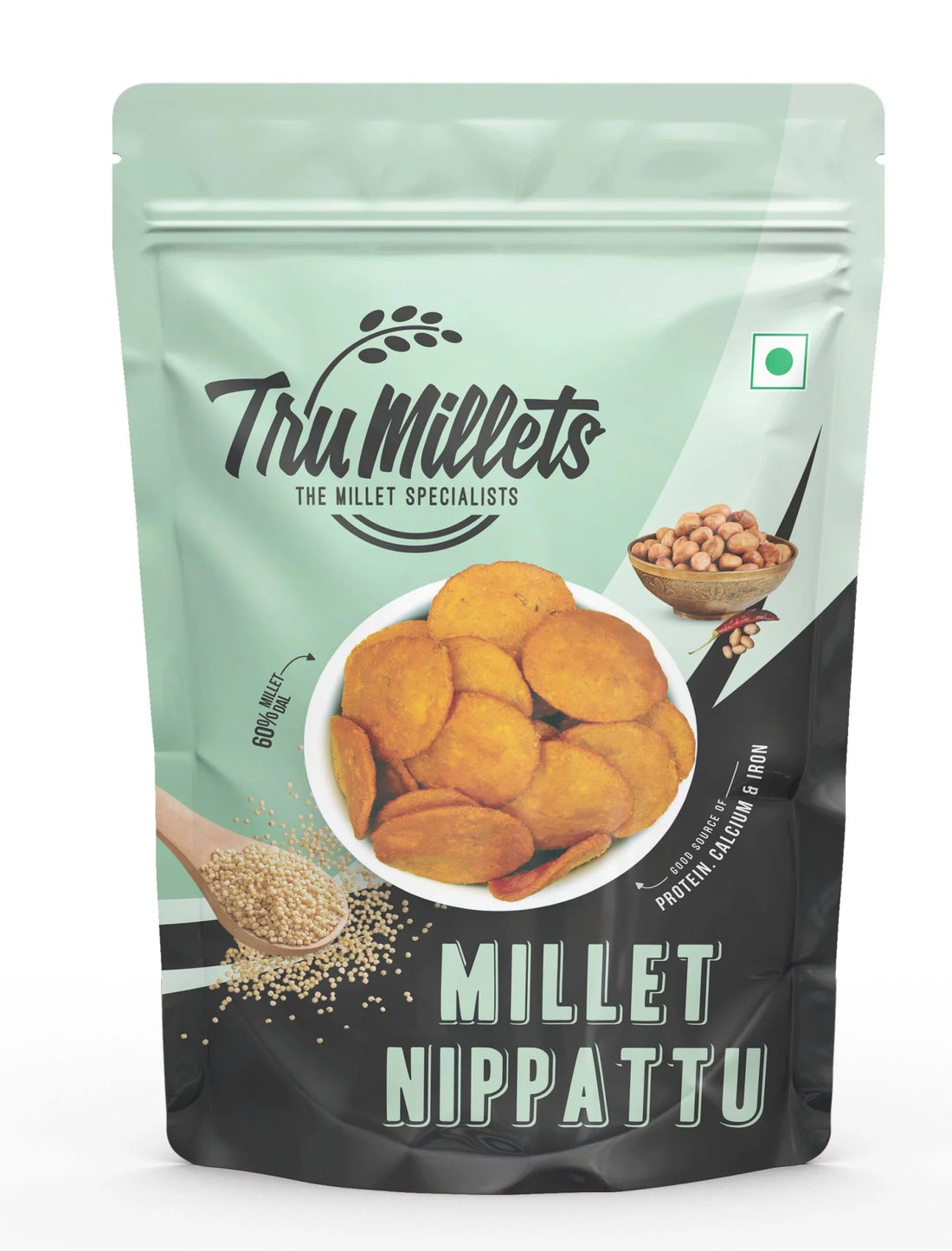 Nippat | Millet Nippat - High In Protein, Calcium &amp; Iron - TruMillets - 125gm