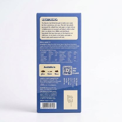 Millet Cracker - Vanilla - 100% Millet Based Snack - Baked - Gluten Free - Right Crunch - 120gm