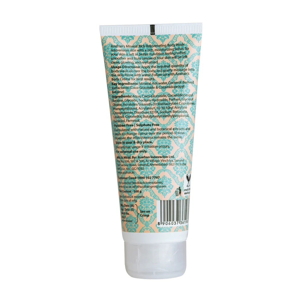 Body Wash | Mineral Rich Rejuvenating Body Wash - Azafran Organics - 200gm
