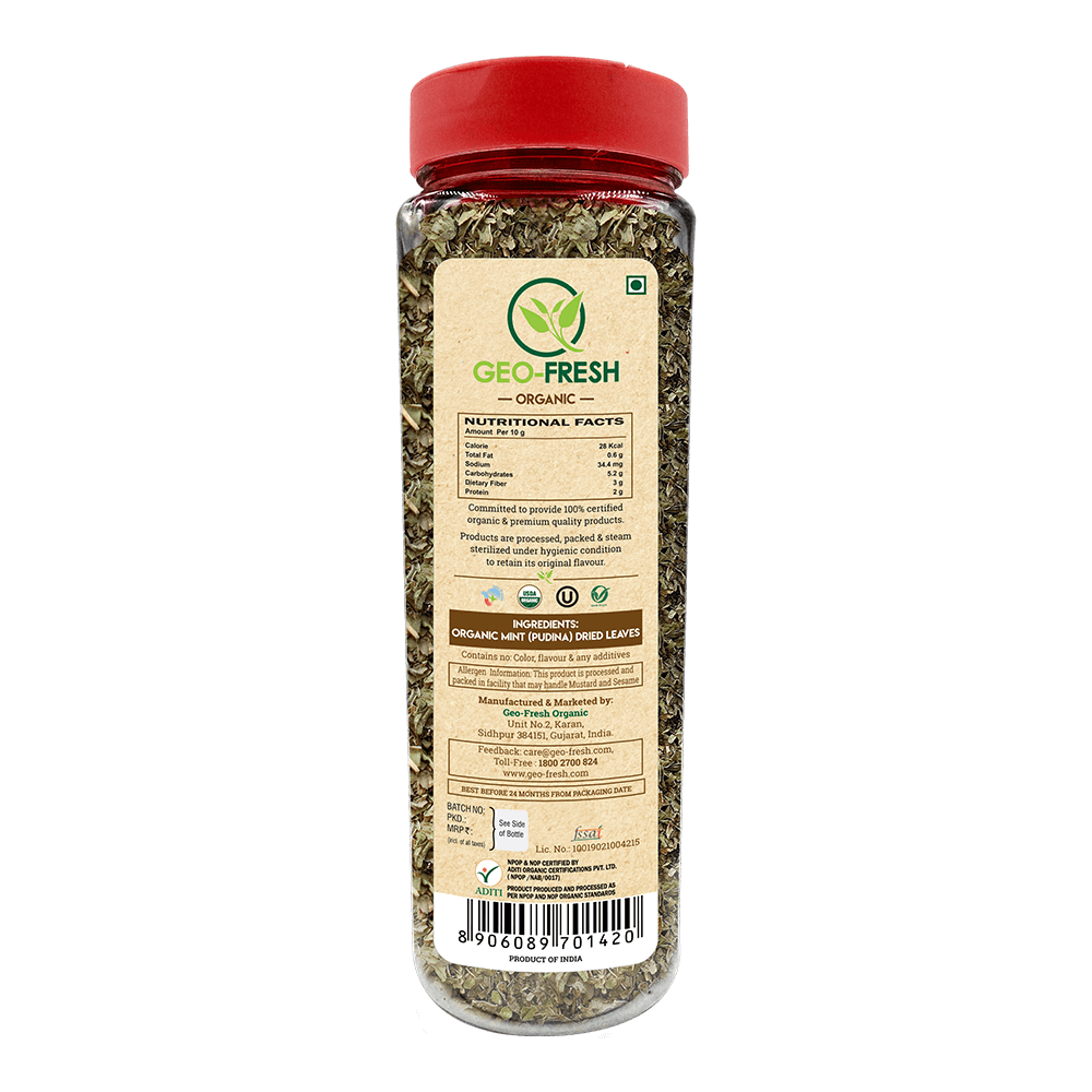 Mint Leaves | USDA Organic - Geo Fresh – 50gm – naturessoulshop