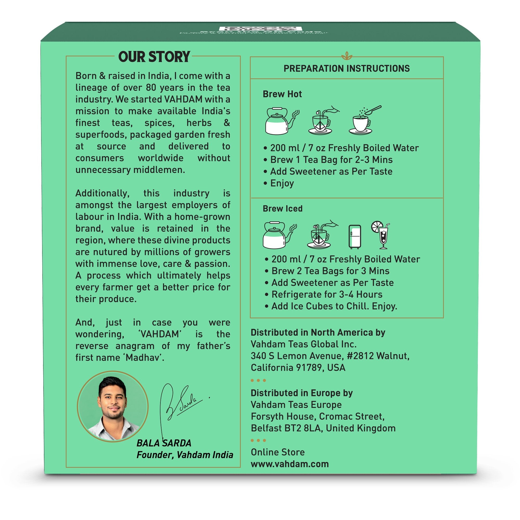 Mint Melody Green Tea – Vahdam – 15Tea Bags