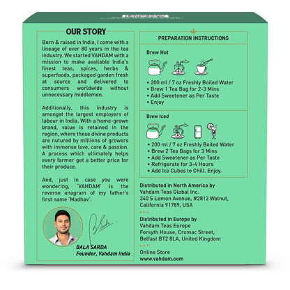 Mint Melody Green Tea – Vahdam – 15Tea Bags