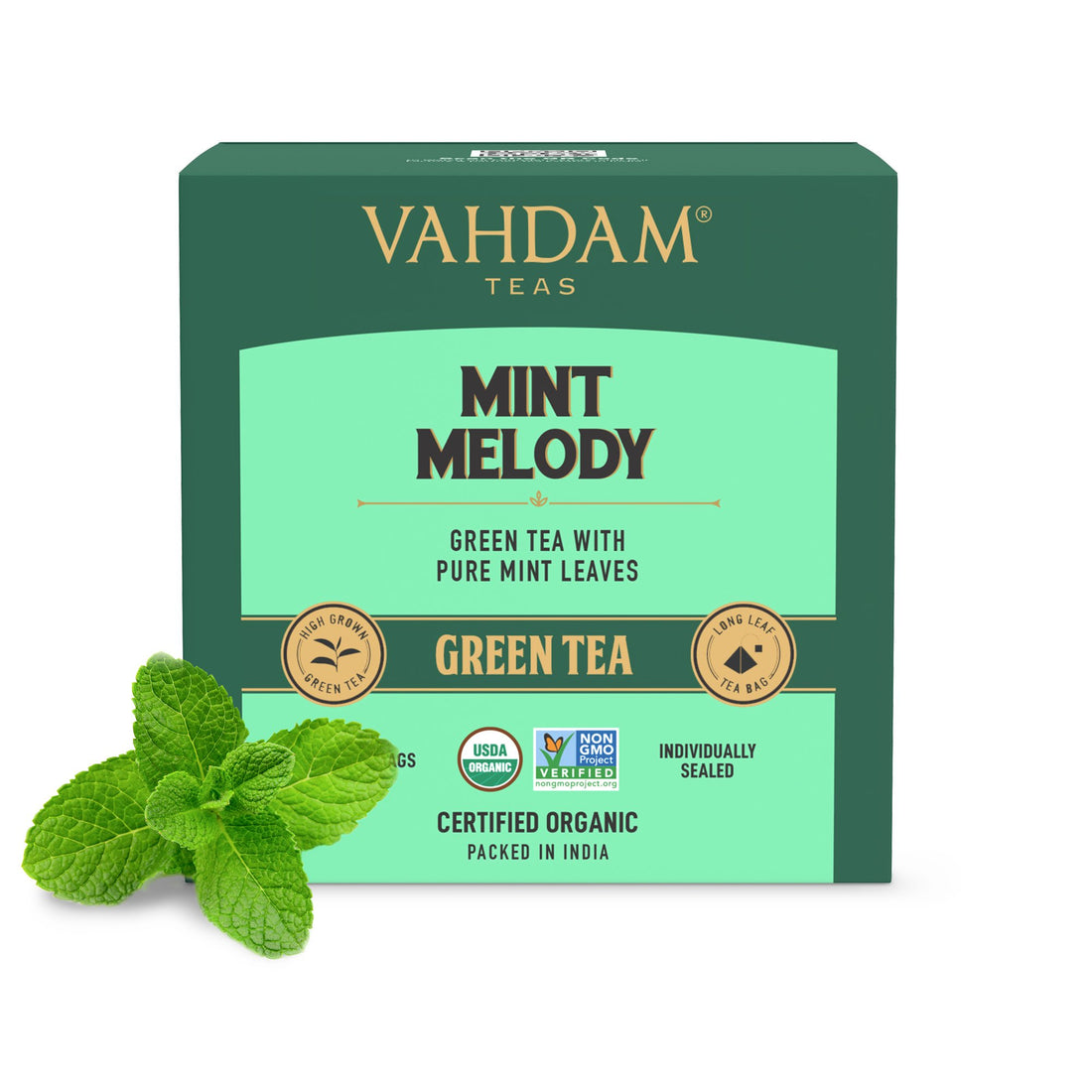 Mint Melody Green Tea – Vahdam – 15Tea Bags