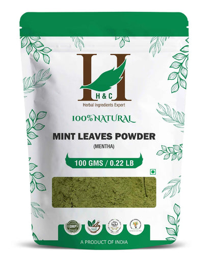 Natural Mint Leaves Powder (Mentha) - 100% Natural - Refreshing Skin &amp; Scalp- H&amp;C - 100gm
