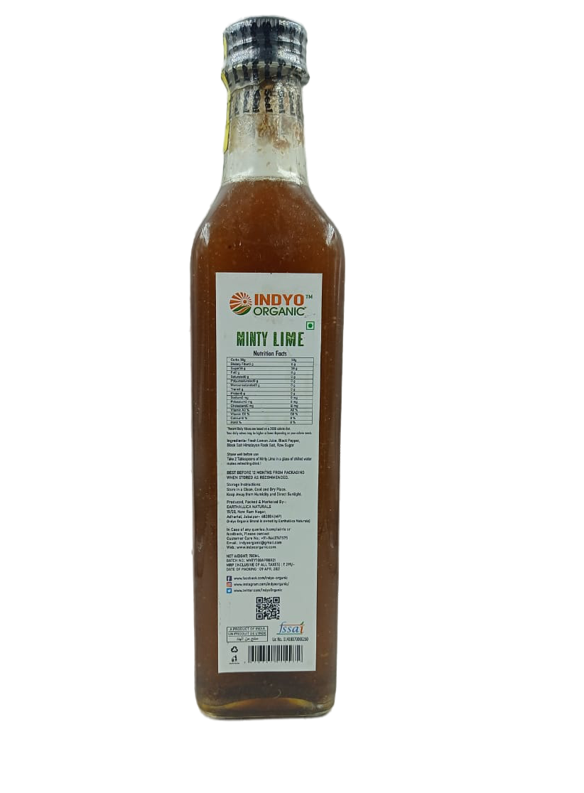 Minty Lime Concentrate – Indyo Organic – 700ml