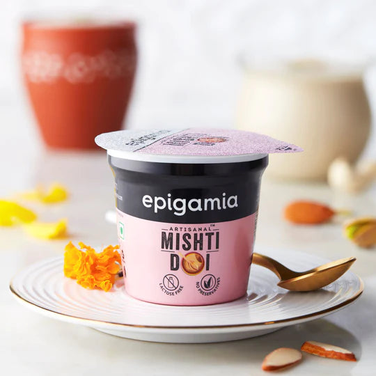 Mishti Doi | (Made With Cow’s Milk) - Artisanal - Gut Friendly, Lactose Free &amp;amp; No Preservatives - Epigamia - 85gm