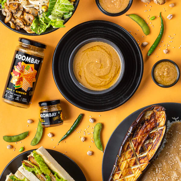 Miso + Ginger (Umame Earthy Pungent) - Stir Fry Sauce - Glaze, Sandwich, Ramen - Natural - Indian - No Refined Sugar &amp; No Bad Oil - Boombay - 250gm