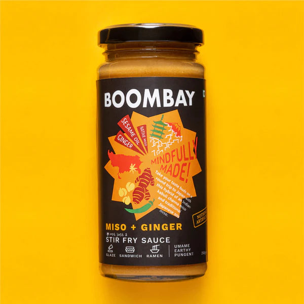 Miso + Ginger (Umame Earthy Pungent) - Stir Fry Sauce - Glaze, Sandwich, Ramen - Natural - Indian - No Refined Sugar &amp; No Bad Oil - Boombay - 250gm