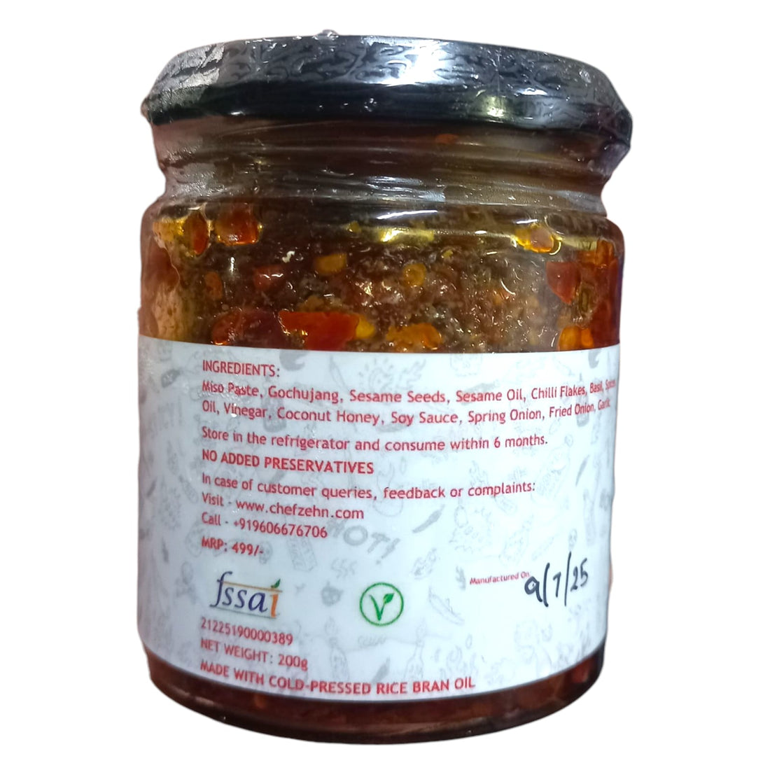 Miso Oil | Miso Gochujang Picante Oil - No Added Flavors, Colors, Thickener &amp; No Emulsifiers And Stabilisers – CHEF ZEHN – 200gm