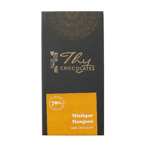 Dark Chocolate | Mistique Mango 70% Dark Chocolate - Bean To Bar - No Additives, Colours &amp; No Added Preservatives - Thy Chocolates - 50gm