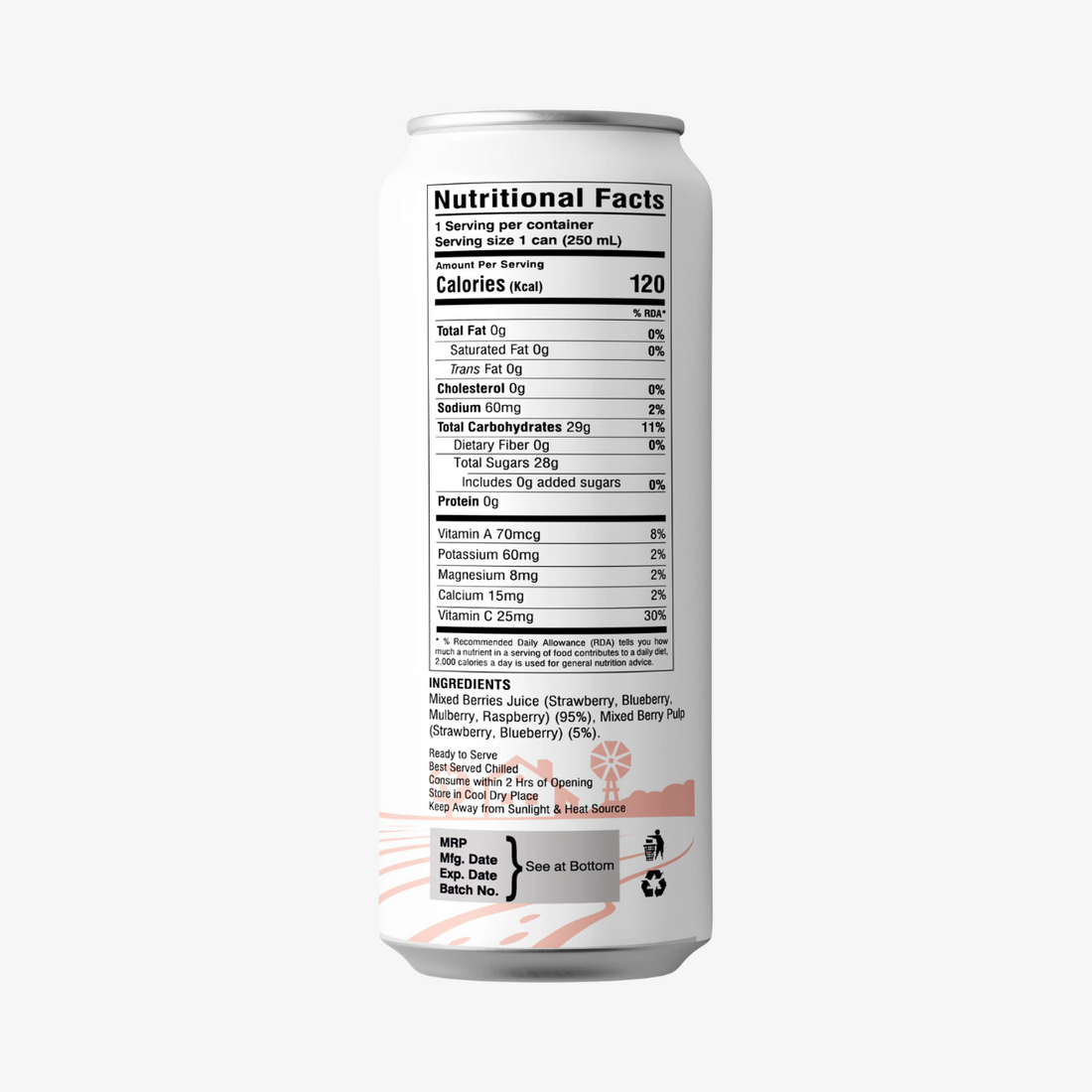 Juice | Mixed Berries Juice - No Added Sugar, No Preservatives &amp; No Concentrate - Dadu Fresh - 250ml