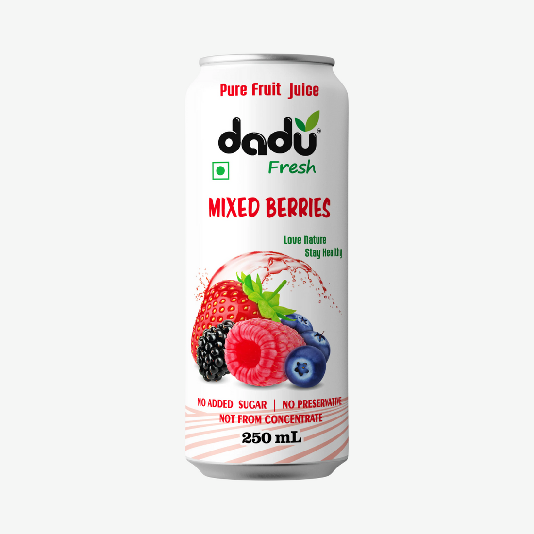 Juice | Mixed Berries Juice - No Added Sugar, No Preservatives & No Concentrate - Dadu Fresh - 250ml